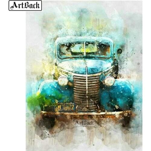 Diamond painting watercolor car diy 5d full square landscape book canvas mosaic embroidery 3d round diamond art cross stitch