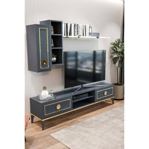 Anthracite Mahur Modern The Library Shelf Coffee Table Tv unit 1051