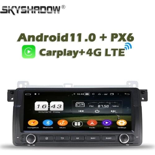 Wireless Carplay DSP IPS PX6 Android 10.0 4GB +64GB Car DVD Player RDS Radio GPS map Bluetooth 5.0 For BMW E46 M3 1998-2003 2004