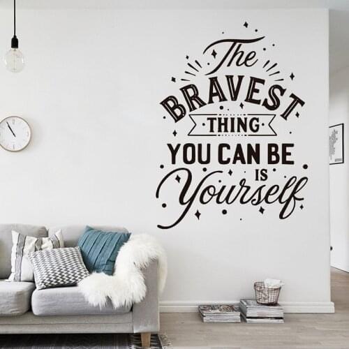 The Bravest Quote Inspiring Decals Vinyl You Can Be Typography Office Home Decor Wall Sticker Removable Bedroom Decor Mural Y69