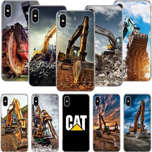 Excavating Machinery Bulldozer Man Phone Case For iPhone 11 12 Pro XS XR X Max 7 8 6 6S Plus Mini + 5 SE Pattern Customized Coqu
