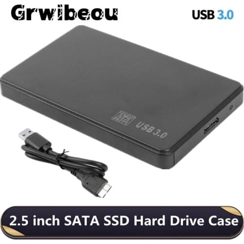 Grwibeou HDD Case USB3.0 Enclosure Case 2.5 Inch SATA SSD HDD Mobile Box 5Gbps External Mobile Box Hard Disk Adapter Support 2TB