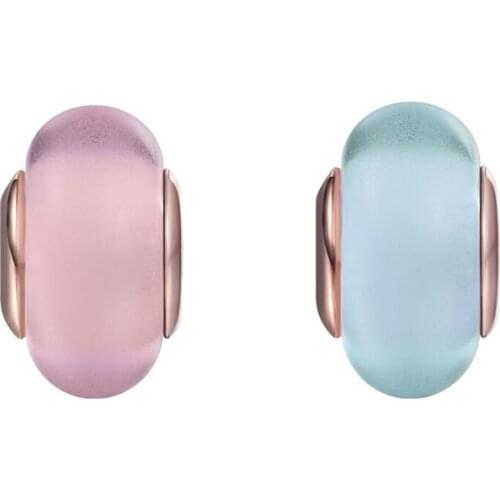 CKK Matte Blue Pink Glass Charms 925 Original Fit Pandora Bracelets Nacklaces Sterling Silver Beads for Jewelry Making Women DIY