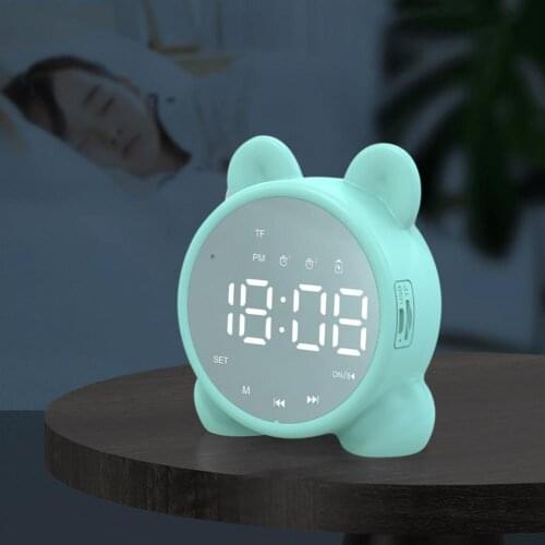Children Kids Bluetooth-compatible Speaker Alarm Clock Sleep Timer Bedside Alarm Clock LCD Digital Display Table Wake-up