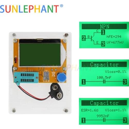 2017 Mega328 M328 LCR-T4 ESR Meter LCR led Transistor Tester Diode Triode Capacitance MOS PNP/NPN for Transistor Tester + CASE