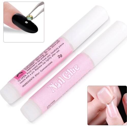 10pcs Nail Glue Super Strong Adhesive for False Nails Fake Acrylic Nail Rhinestone Beauty Gems Makeup Gel Tips Nail Art Tools