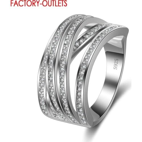 Double Cross Ring Trendy 925 Gorgeous Women/Lasies Party Fashion Jewelry Rings With Full Austrian Crystal