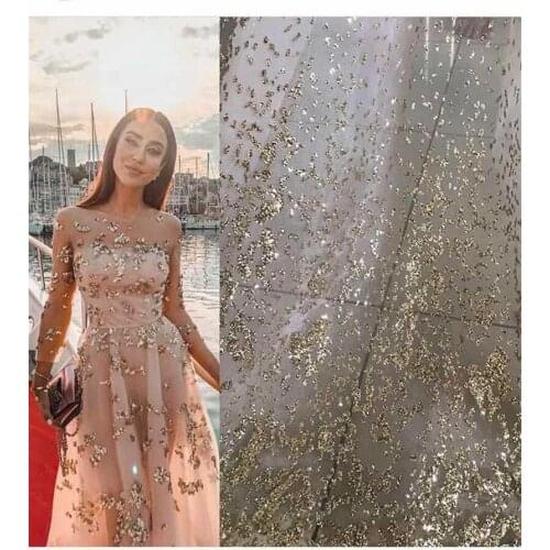 Nice looking Nigerian Lace Fabric JRB-81908 with hand printed flowers Wedding African Lace Fabric with glitter sequins