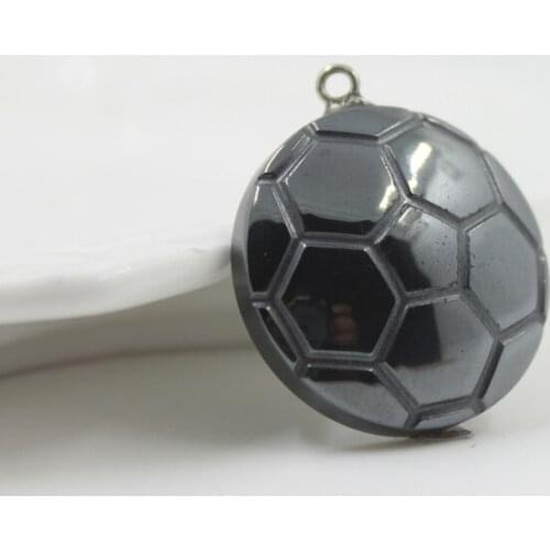 Hot sale fashion hematite soccer pendant accessories diy accessories HP1063