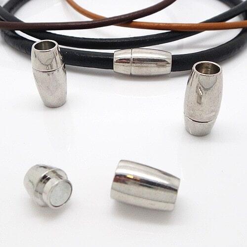 6sets fit 5.5mm Rhodium Plated Copper Based 20.1*9.8mm Strong Magnetic Clasp Jewelry Settings Leather Bracelets Connector Buckle