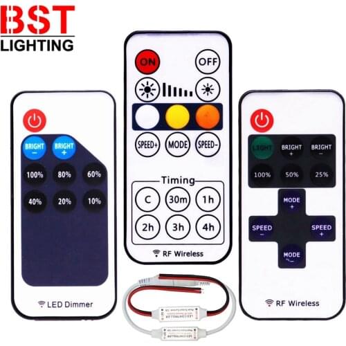MINI 3/9/11/14Keys RF Wireless Remote Led Dimmer Controller For 2835 3014 5050 5730 Single Color CCT RGB Strip Light DC5-24V