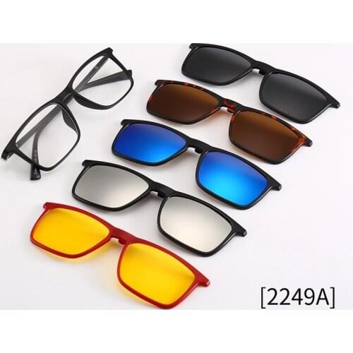 UV400 Lenses Set New Frame Eyeglasses With Polarized Magnet Clip on Sunglasses