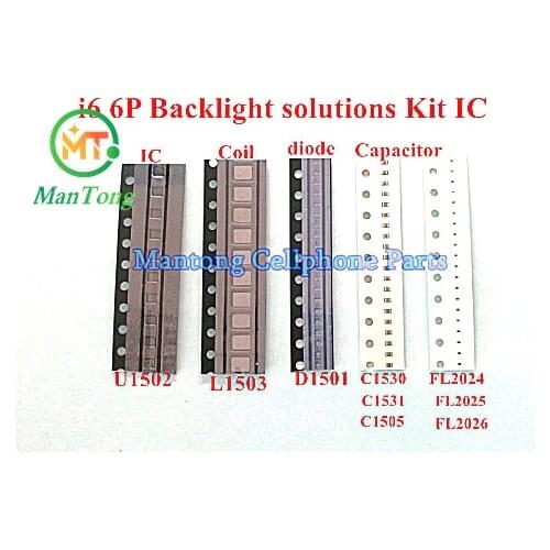 5set(50pcs) for iPhone 6 6plus Backlight solutions Kit IC U1502+coil L1503+diode D1501+Capacitor C1530 31 C1505 filter FL2024-26