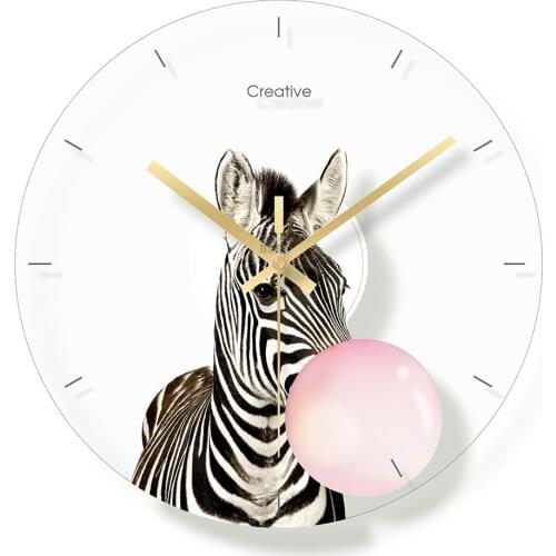 Animal Printed Clocks Wall Clock Giraffe Minimalist Home Nordic Art Wall Clock Mute Quartz Movement Clock Modern Design
