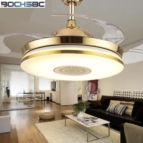 BOCHSBC Invisible Ceiling Fan Light Plastic Fan Lamp For Living Room Dining Room Bedroom Study Room Simple Modern LED Fan Lights