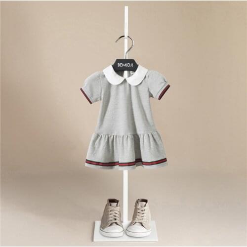 New Arrival 2021 Short Sleeve Cotton Clothes Stripe Fashion European Style Baby Kids Clothing Clothes Girls Dress 1-6 Years