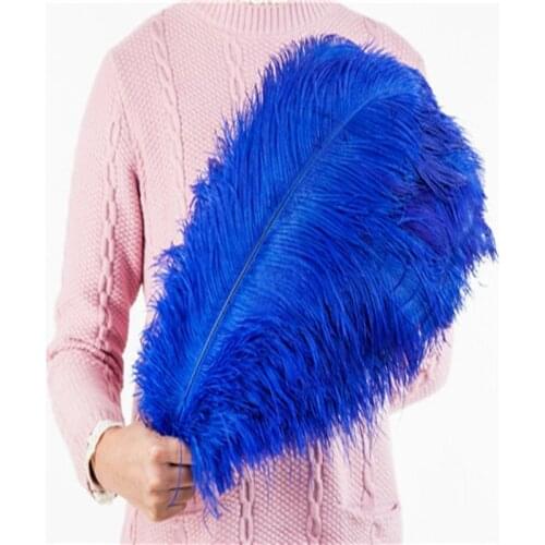 Wholasale 12pcs/lot royal blue ostrich feathers 45-50cm for craft wedding party supplies Carnival dancer decoration plumages