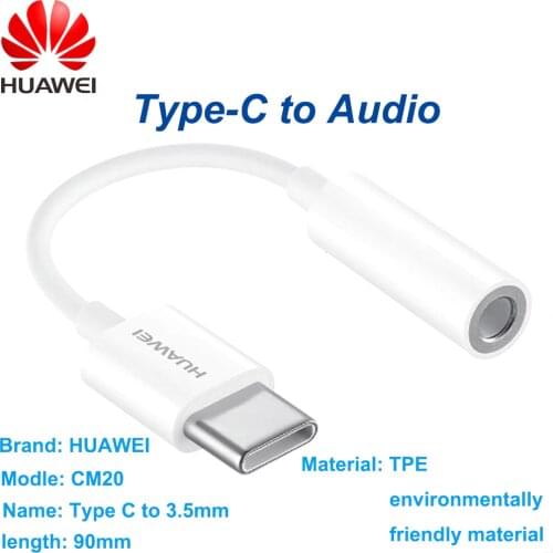 Original Huawei USB Type C 3.5mm Earphone Jack Aux Audio Cable Adapter Headphone For P30 Pro P20 MATE 20 10 RS X Honor Converter
