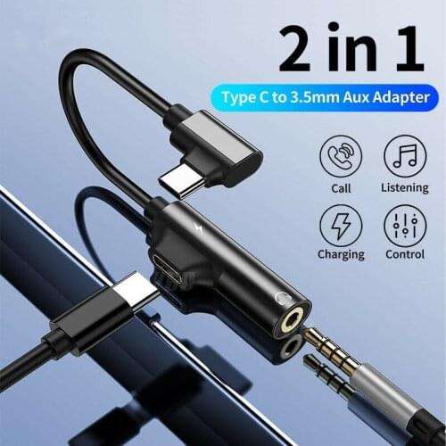 Adaptador For Huawei Mate 30 P30 Pro Lite Type c 3.5mm Audio Charging Adapter cargador y audio Connector Tupe c Splitter Typ c