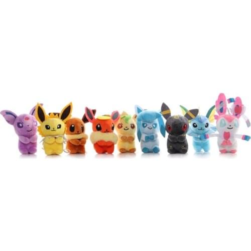 Pokemon Eevee Anime Plush Dolls Glaceon Leafeon Umbreon Espeon Jolteon Vaporeon Flareon Sylveon Pikachu Pokemon Stuffed Toy Doll
