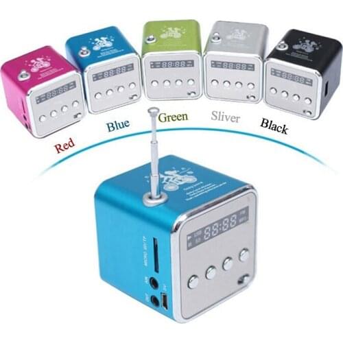 Portable Mini Speaker FM Radio MP3 Music Player Soundbox Support USB Micro SD TF AUX with LCD Screen Display for PC Laptop