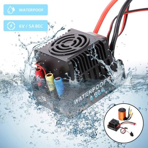 RC Car Brushless Motor and 60A ESC for HSP 94123 94111 94170 RC Car Replaces