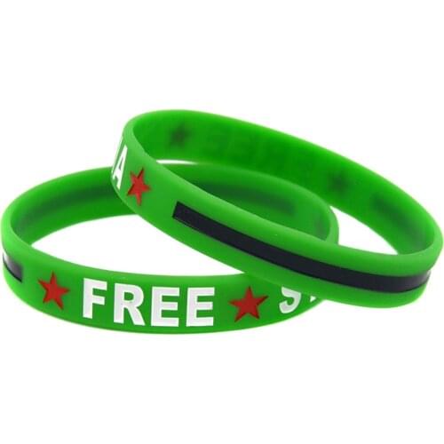 1PC Free Syria Silicone Bracelet Ink Filled Color Adult Size