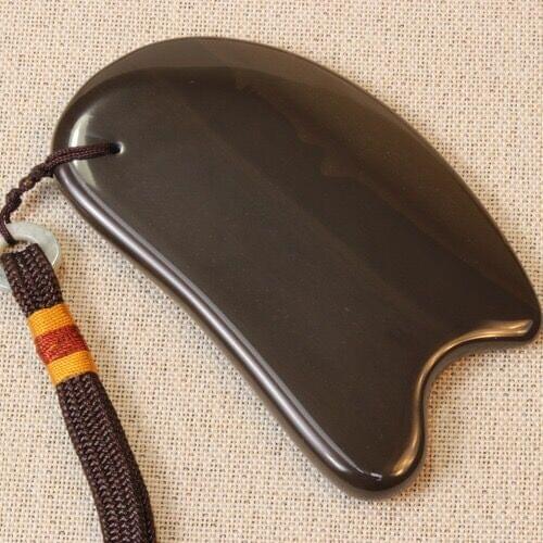 5A Grade Original Brown / Black Si Bin Bian Stone Meridian Scraping Body Back Neck Massage Guasha Beauty Face Plate 100%Original