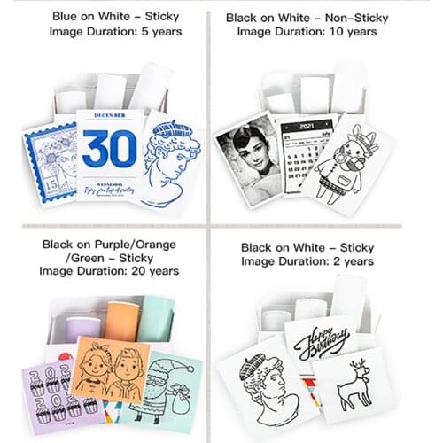 Phomemo T02 Thermal Paper 53mm Use for Thermal Printer Labels Sticky fit DIY Bullet Journal Photo Texts Study Notes Printing