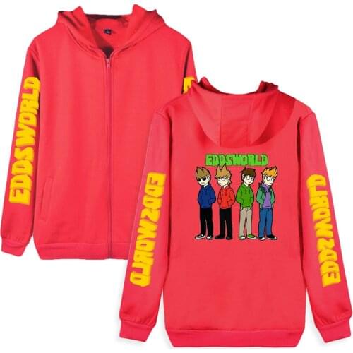 WAWNI Eddsworld Zipper Hoodie Kawaii Sweatshirts Men Womens Zipper Plus Volleyball New Oversized Zip Sweatshirt Casual Clothes