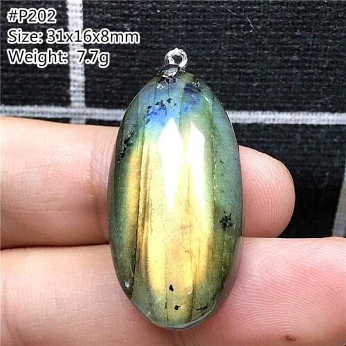 Top Natural Yellow Blue Labradorite Necklace Pendant Jewelry For Woman Man Love Crystal Oval Beads Silver Moonstone Stone AAAAA