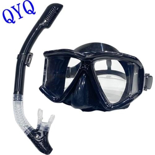 Floating diving lung diving package mask silicone skirt three-lens adult panoramic full dry diving mask