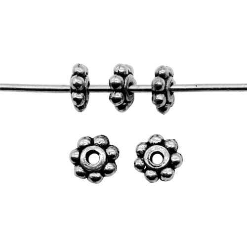 WYSIWYG 100pcs 5x5mm Small Spacer Beads For Jewelry Making Antique Silver Color Spacer Beads Pendants Charm Spacer Beads