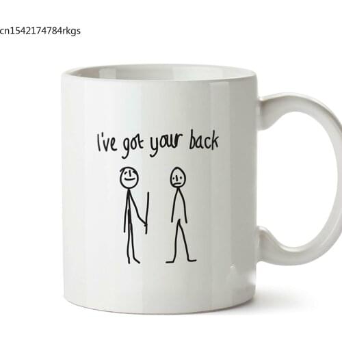 I've Got Your Back Stickmen Printed Mug Ceramic Cup