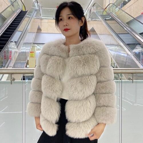 Fox Fur Jacket Women Real Fur Coat 2021 New Fashion Outwear Winter Warm Thick Overcoat High Quality