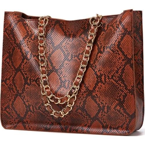 Fashion Serpentine Handbag For Women Casual Tote Bags Luxury PU Leather Large Capacity Shopper bag Ladies Vintage Shoulder Pack
