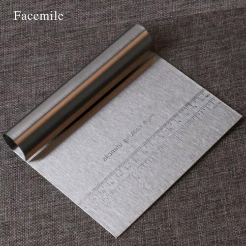 1 pc Pastry Cutter Stainless Steel Pizza Dough With Scale Scraper Cutter Kitchen Flour Slicer Baking Gift Spatulas Tool 04100