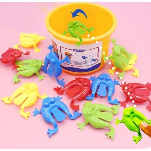 10 Pcs Jumping Frog Bounce Fidget Toys for Kids Novelty Assorted Stress Reliever Toys for Children Birthday Gift Party Favor