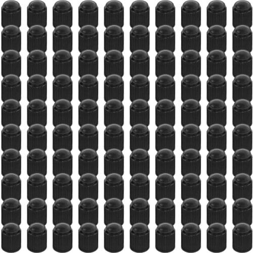 100pcs Black Valve Stem Caps Car Bike Motorcycle Wheel Cap On The Nipple Exhaust & Exhaust Systems Air Intake Wheel Nuts