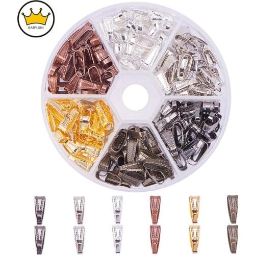 180pcs/Box Copper Buckle Connectors Clasps Pinch Clips Bails Charm Melon Seeds Buckle Pendant Supplies For Jewelry Findings