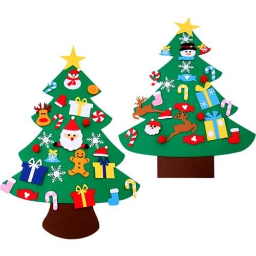 2020 New Year Gifts Kids DIY Christmas Tree Felt Toys Ornaments Pendant Christmas Window Decoration for Home