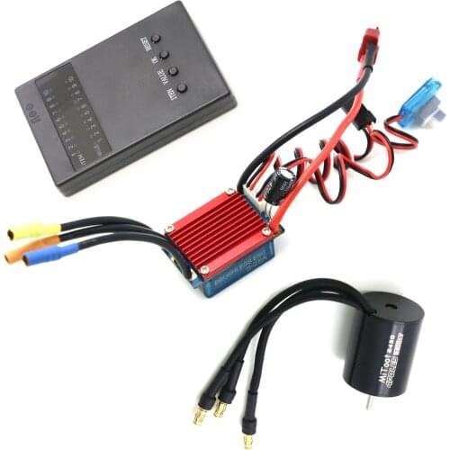 2430 5800KV / 7200KV 4P Sensorless Brushless Motor & 25A Brushless ESC with Programmer Card Combo Set for 1/16 1/18 RC Car Truck