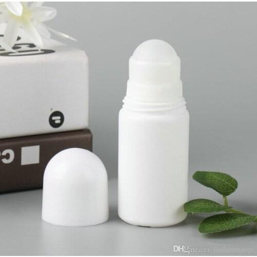 30ml 50ml 100ml White Plastic Roll On Bottle Refillable Deodorant Bottle Essential Oil Perfume Bottles DIY Personal Cosmetic Con