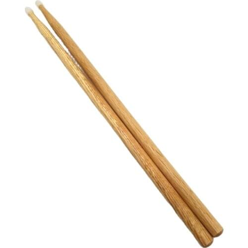 5B Nylon Tip OAK Drum Stick Wood Color Wood Stick Drumsticks Drum Accessories 12 Pairs Good Quality