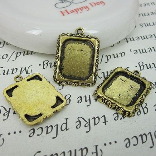 6PCS butterfly rim picture frame charm cabochon settings in 16x13mm