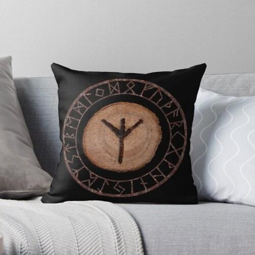 Algiz Elder Futhark rune Throw Pillow Cushion Cover Polyester throw pillows case on sofa home living room car seat decor 45x45cm
