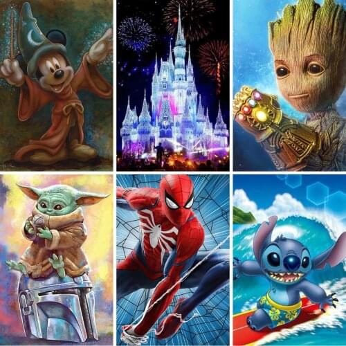 DIY 5D Diamond Painting Disney Mickey Mouse and Donald Duck Embroidery Full Dill Mosaic Crafts for Child Wall Decor Gift