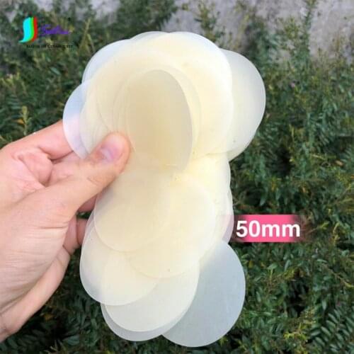 Diameter 3/4/5CM Bright Rice Yellow Round 1-edge Hole Loose Sequins,Hat Clothes Paillettes Sewing Craft DIY Accessories S0202H