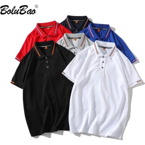 BOLUBAO New Mens knitted Polo Shirt Brand Fashion Short Sleeve Men Polo Shirt Turn-over Neckline Breathable Male Blusas Tops