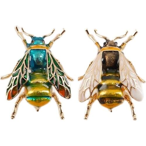 LeeSell Insect Bumble Bee Brooch For Women Kids Girls bee Jewelry Gold Color Yellow Green Enamel Brooches Jewelry Bumble Bee